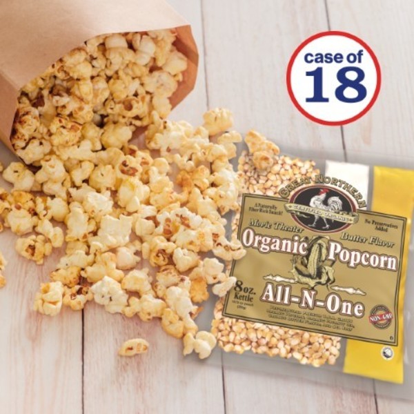 Great Northern Popcorn 4147 Certified Organic 8 Oz Movie Theater Great Northern Popcorn Portion Packs 18ct 950500CTF